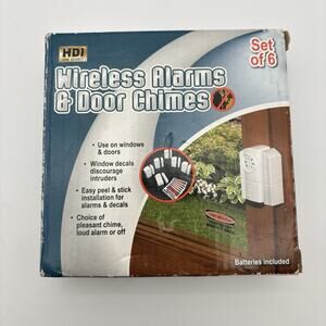 HDI Wireless Alarms & Door Chimes Set of 6 Batteries Included For Windows/Doors